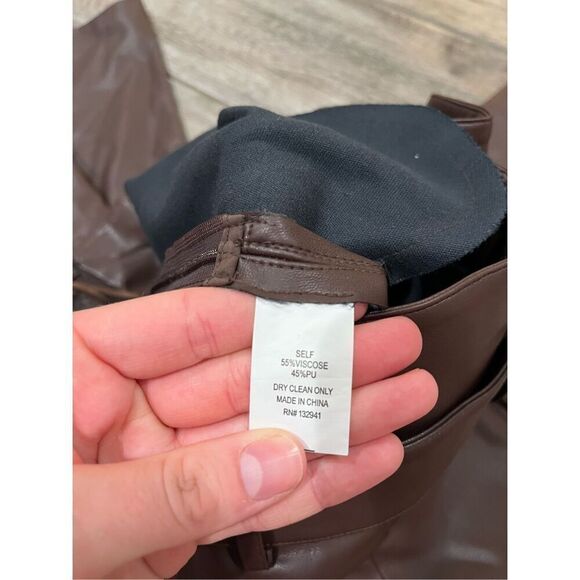 Amanda Uprichard Revolve High Rise Faux Leather Pants Size XS - Picture 6 of 6